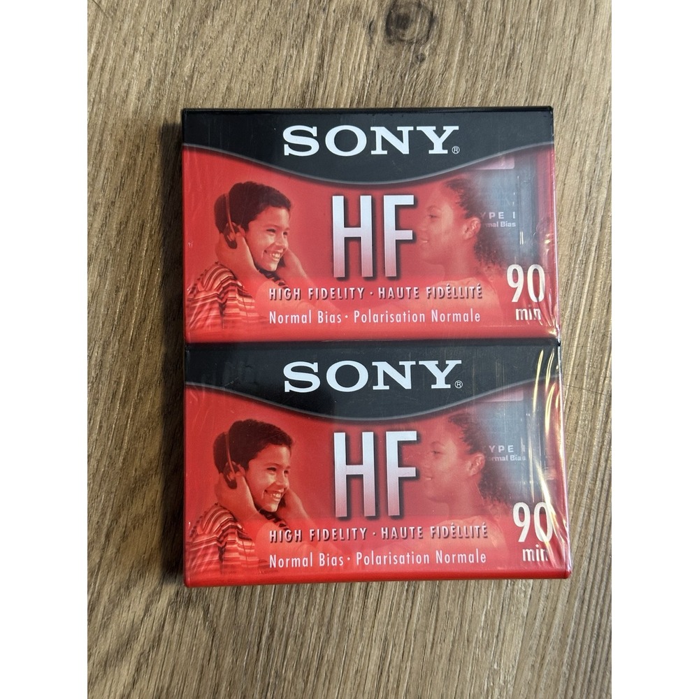 Sony HF 90 Minute Audio Cassette Tapes Vintage High Fidelity, 2-Pack, New Sealed